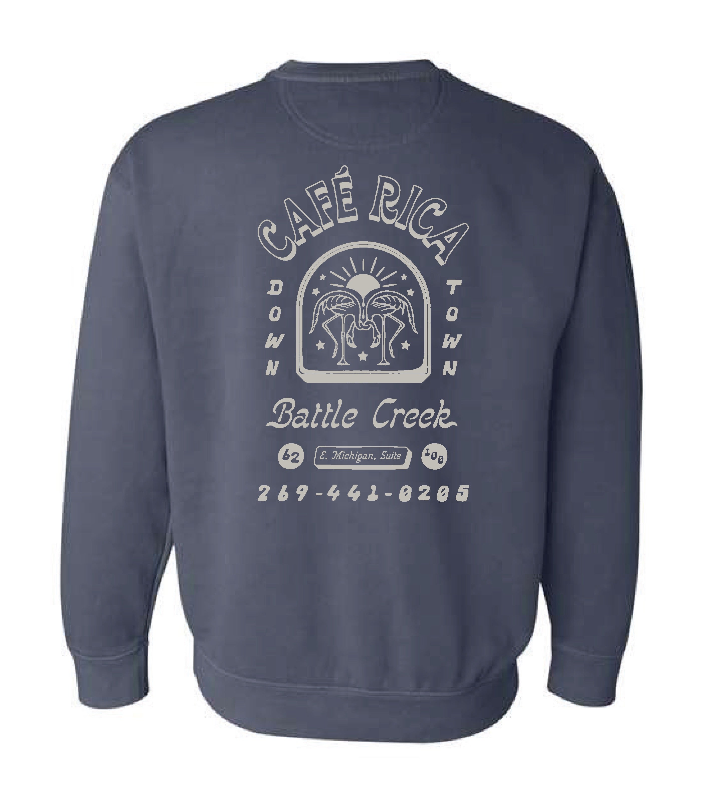 Friendly Flamingo Denim Crewneck